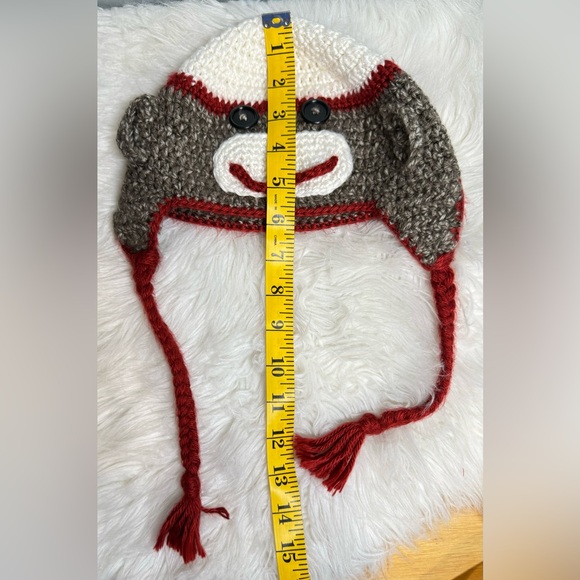 Baby Knit Winter Sock Monkey Beanie - Picture 7 of 7